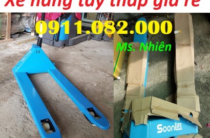 Giá khuyến mãi xe nâng tay thấp 3 tấn- xe nâng tay giá rẻ tại cần thơ- lh 0911.082.000