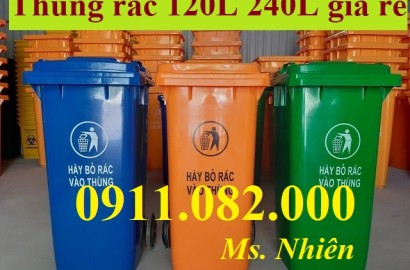 Cuối năm hạ giá thùng rác nhựa giá sỉ- thùng rác 120l 240l 660l- lh 0911082000
