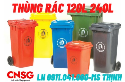 Bán thùng rác nhựa nguyên sinh, thùng rác công cộng 120lit 0911041000