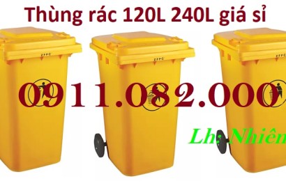 Thùng rác chất lượng giá rẻ- thùng rác 120l 240l 660l mẫu mã đẹp- lh 0911082000