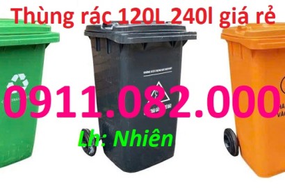 Phân phối thùng rác nhựa-Thùng rác 240 lít 14,5kg giá rẻ tại vĩnh long- lh 0911082000