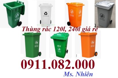 Chuyên nhập khẩu và cung cấp thùng rác nhựa giá rẻ tại miền tây- thùng rác 120l 240l 660l- lh 0911082000