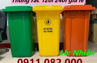 Bán thùng rác nhỏ , thùng rác lớn giá rẻ- thùng rác 120l 240l 660l giá rẻ nhất miền tây- lh 0911082000