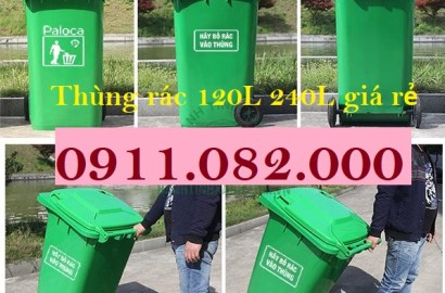 Cung cấp thùng rác giá rẻ- thùng rác đủ màu, nhựa dày chất lượng, thùng rác 120l 240l- lh 0911082000