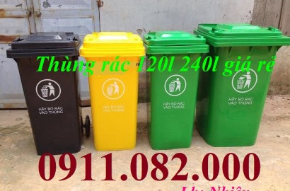Chuyên sỉ lẻ thùng rác giá rẻ- hạ giá tất cả các loại thùng rác nhựa 120l 240l 660l giá sỉ- lh 0911082000
