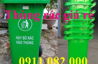 Hạ giá thùng rác 120 lít, 240 lít, 660 lít giá rẻ- thùng rác nhựa dày- lh 0911082000