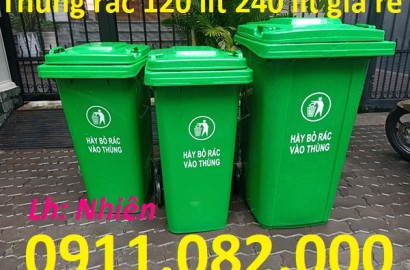 Giá sỉ thùng rác nhựa chất lượng ưu đãi- Thùng rác 120L 240L 660L giá rẻ- lh 0911082000