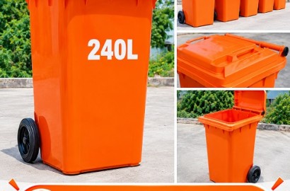 Giá thùng rác hiện nay 2026- thùng rác 240 lít màu xanh giá rẻ tại vĩnh long- lh 0911.082.000