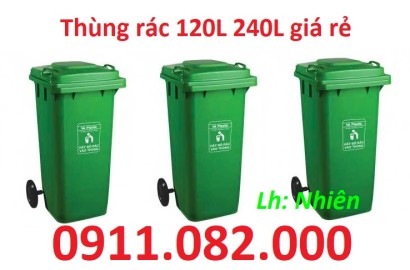 Giảm giá thùng rác 120l 240L năm 2026- thùng rác giá rẻ tại an giang- lh 0911.082.000